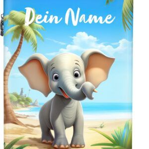 NoBoringSuitcases.com Fotokoffer personalisiert, Koffer Kinder- 55x40x20cm Handgepäck Trolley, Trolleykoffer Kinder - Trolley Kinder - Elefant - Leicht - Koffer mit Namen Initialen