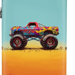 NoBoringSuitcases.com Kinderkoffer, Kinderkoffer Jungen, Koffer Kinder, Reisekoffer, Koffer Kinder, Trolley, Kindertrolley Jungen, Handgepäck Koffer, Handgepäck 55x40x20 cm (Monstertruck - Mehrfarbig)