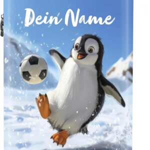 NoBoringSuitcases.com Kinderkoffer, Koffer Personalisiert, Koffer Kinder, Kinder Reisekoffer, Hartschalenkoffer, Reisetasche Mit Rollen, Koffer Klein, Handgepäck Koffer 55x40x20 cm (Pinguin - Weiß)