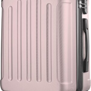 POSH Hartschalenkoffer Koffer & trolleys rollkoffer handgepäck reisekoffer mit Rollen | Koffer groß, mittelgroß, klein ABS | Leichter Kofferset 3 teilig im M-L-XL (Puderrosa, L)