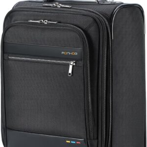 Ponhog Trolleys Handgepäck - Weichschale Kabinentasche mit 4 Rollen Reisekoffer Leichter Stoffkoffer Business Flugzeug Kabinengepäck Rollkoffer für Untersitz Gepäckfach 43cm 30 Liter