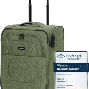 REDOLZ Cabin Weichschalen Kabinen-Koffer | Leichter Trolley mit 4 Doppelrollen für Damen & Herren 37 x 23 x 55 cm (Essentials 12)