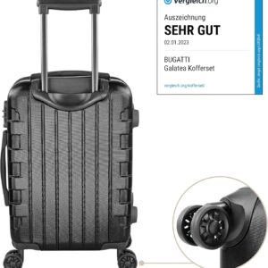 bugatti Galatea Hartschalenkoffer 55x38x23,5 cm - 38L, 4 Rollen mit TSA Zahlenschloss, schwarz – Bild 2