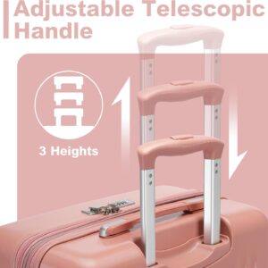 KONO Koffer Trolleys Mittelgroß 65cm Hartschalenkoffer Erweiterbar Mittelgroß leicht Reisekoffer mit 4 Rollen und TSA-Schloss, 65x43.5x25cm, 63L, Nude – Bild 7
