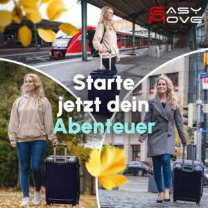 Easy Move ABS Hartschalenkoffer - Ergonomisch & Sicher - Mittelgroßer Trolley Koffer mit 360° Rädern, Zahlen-Schloss - Rollkoffer, Reisekoffer Medium (Dark Blue, 65cm) – Bild 7