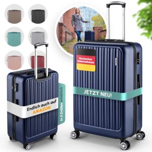 Easy Move ABS Hartschalenkoffer - Ergonomisch & Sicher - Mittelgroßer Trolley Koffer mit 360° Rädern, Zahlen-Schloss - Rollkoffer, Reisekoffer Medium (Dark Blue, 65cm) – Bild 8