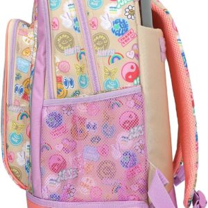 Depesche 13286 TOPModel Girl Power - Schulrucksack Trolley in Lila und Beige, mit Model Motiv und bunten Patches, Schultasche mit Teleskopgriff und Rollen – Bild 4