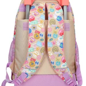 Depesche 13286 TOPModel Girl Power - Schulrucksack Trolley in Lila und Beige, mit Model Motiv und bunten Patches, Schultasche mit Teleskopgriff und Rollen – Bild 5