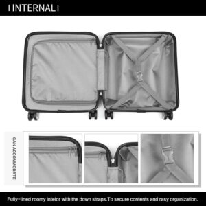 KONO Kleiner Koffer Handgepäck Hartschalenkoffer für Easyjet Handgepäck 45x36x20 cm, Leicht Reisekoffer mit 4 Rollen und TSA Schloss (Grau) – Bild 7