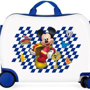 Disney Mickey Good Mood Kinderkoffer Mehrfarbig 50x38x20 cm Starres ABS Zahlenschloss 34L 2,1Kgs 4 Rollen Handgepäck, Weiß