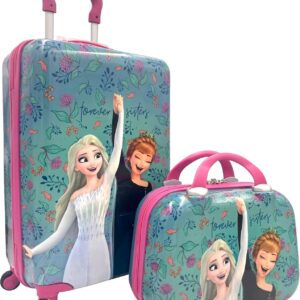 Fast Forward Lizenziertes Hartschalengepäck-Set für Kinder, 50,8 cm, Spinner-Gepäck, Handgepäck und Kosmetikkoffer, Mehrfarbig, Carry-On 20", Frozen