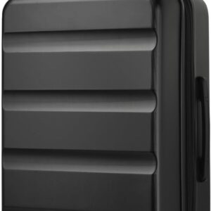 KONO Koffer Trolley Mittelgroßer Erweiterbares Hartschalenkoffer Leicht Reisekoffer mit TSA-Schloss und 4 stabile Spinnrollen Koffer L 65x43.5x25cm, Schwarz