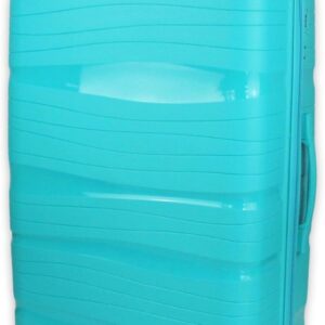 Leoodo Hartschalen-Koffer, Leichter Polypropylenkoffer schlagfest, Trolley Reisekoffer Handgepäck mit 4 Rollen TSA-Schloss, Koffer Standard Farbe:Grün, Koffer Standard Größe:M(55CM)