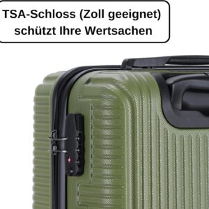 Blade Handgepäck - Hartschalen Koffer Trolley - Leichter Reisekoffer Handgepäck aus ABS mit TSA Schloss - 4 Spinnräder Räder Koffer - Rollkoffer (Grün-M) – Bild 3