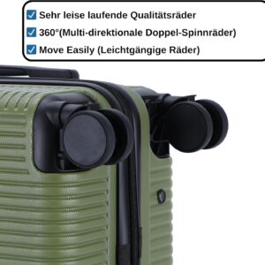 Blade Handgepäck - Hartschalen Koffer Trolley - Leichter Reisekoffer Handgepäck aus ABS mit TSA Schloss - 4 Spinnräder Räder Koffer - Rollkoffer (Grün-M) – Bild 5