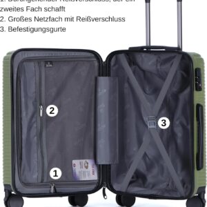Blade Handgepäck - Hartschalen Koffer Trolley - Leichter Reisekoffer Handgepäck aus ABS mit TSA Schloss - 4 Spinnräder Räder Koffer - Rollkoffer (Grün-M) – Bild 6