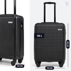 FASSLINE Kabinenkoffer, 36 l ABS, 360°-Spinner-Rollen, Zahlenschloss, Teleskopgriff – Bild 5