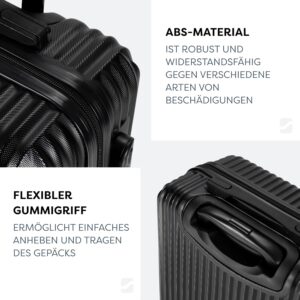 FASSLINE Kabinenkoffer, 36 l ABS, 360°-Spinner-Rollen, Zahlenschloss, Teleskopgriff – Bild 3
