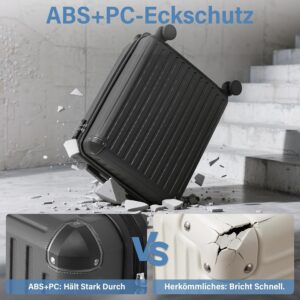 COOLIFE Handgepäck Koffer 55X40X20+Kabinen Rucksack 20L(40X25X20cm) Set für Ryanair & EasyJet Flugzeug Handgepäck – Bild 4