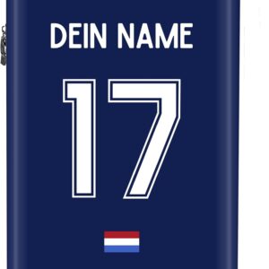 Handgepäck Koffer, Koffer Personalisiert, Reisekoffer, Kabinentrolley, Hartschalenkoffer, Koffer Klein, Handgepäck 55x40x20 cm (EM 2024 - Auswärtstrikot Niederlande - Dunkelblau)