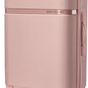 BETLEWSKI - Großer Koffer Hartschale - Reisekoffer mit 4 Rollen - Leicht Hartschalenkoffer ABS Rollkoffer mit Schloss - Modell Titania- Größe 76 cm x 48 cm x 28 cm 93 Liter (Roségold)