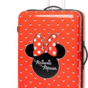 Disney Minnie Mouse Koffer für Erwachsene & Kinder | Kabine Kleine Mittlere oder Große Optionen Gepäcktasche | Frauen Mädchen Rotes Hartes Cover Carry On Reisen Trolley
