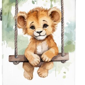 Handgepäck Koffer Kinder 55x35x20 cm Reisekoffer Kinderkoffer 4 Rollen Leicht Cabin Kindertrolley Reise Hartschalenkoffer Löwe - Schaukel - Blätter