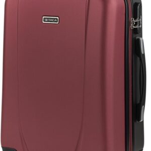 ITACA - Trolley Handgepäck Cabin Trolley Koffer Reisekoffer Hartschalenkoffer mit Zahlenschloss - Kabinengepäckgröße 55x40x20, Granat-Anthrazit