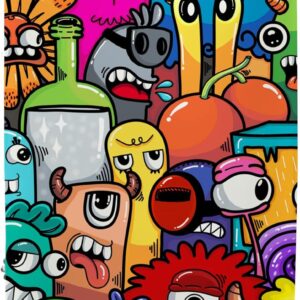 Kinder Koffer Hartschalenkoffer Klein Rollkoffer Handgepäck Geschenk - Monster - Entwurf - Trolley - 55x35x20cm