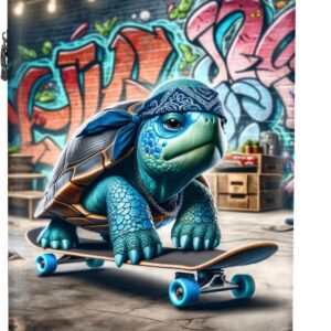 Kinderkoffer Trolley für Jungen - Handgepäck 55x40x20 cm (Schildkröte - Blau)