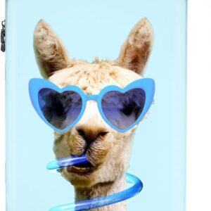 Koffer Junge Handgepäck Hartschalenkoffer Klein Kinder - Geschenke - Lama - Sonnenbrille - Blau - Tier - 55x35x20cm