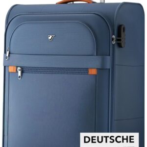 Trier Weichschalen Handgepäck Koffer 55 × 35 × 23 cm, Leichter Stoffkoffer Trolley klein, Reisekoffer mit Rollen & Zahlenschloss, 47 Liter,dunkelblau