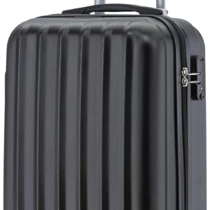 BEIBYE TSA-Schloß 2080 Hangepäck Zwillingsrollen Reisekoffer Koffer Trolley Hartschale Handgepäck M(Boardcase) (Schwarz, M)