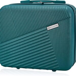 Betlewski - Kosmetikkoffer Hartschale - Handgepäck Kleiner Koffer aus robustem ABS-Kunststoff mit Zwei Separate Fächer - 32 cm x 27 cm x 16 cm - Grün