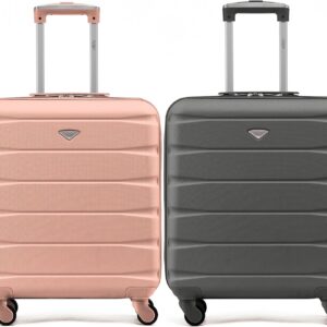 Flight Knight Suitcase Set of 2 Lightweight 4 Wheel ABS Hard Case Carry On Hand Luggage Approved for Over 100 Airlines Including British Airways, Ryanair & easyJet Approved Free Carry On…