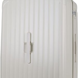 JLY Großer Hartschalenkoffer 75,5 cm – PC+ABS, TSA-Schloss, Becherhalter, Wasserdichtes Fach, 4 Doppelrollen, Leicht & Stabil, Ideal für Reisen & Urlaub (Elfenbeinweiß, L)