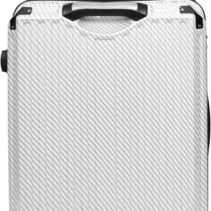 Leichter Hartschalenkoffer, 4 Räder, erweiterbar, Gepäck, Reisetasche, New York, weiß, M, Erweiterbares Hartschalengepäck mit Spinnrädern