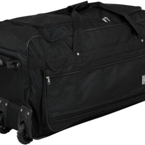 Leonardo® Reisetasche mit Rollen 145L | Sporttasche mit Teleskopgriff | Weichepäck Sporttasche XXL | Trolley Reisetasche Leicht & Robust | 86,5x42x40cm | Schwarz
