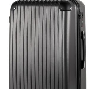 TANTOMI Handgepäck Koffer 20 Zoll, Hartschalenkoffer aus ABS, Trolley, Reisekoffer mit 4 Rollen, 3-stelliges Zahlenschloss, Seitenkanten mit Stoßschutz (Set-M/L/XL) (41L, Dunkelgrau)