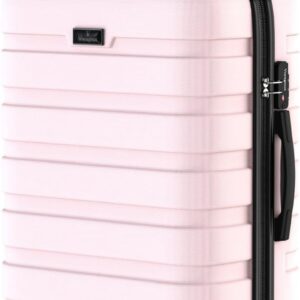 Voyagoux Koffer handgepäck - 39L, Hartschalenkoffer klein, TSA-Schloss, Reisekoffer mit Rollen, 4X 360° Rollen, Robust und Leichtgewicht Suitcase, 57x37x21cm, Rosa