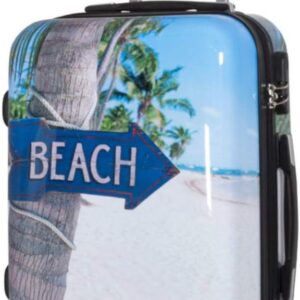Warenhandel König Polycarbonat Hartschalen Koffer Trolley Reisekoffer Reisetrolley Handgepäck Boardcase Motiv PM (Summer Beach, Größe M)