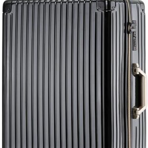 Meoky 28 Zoll Handgepäck große Koffer edler Reisekoffer Leichter PC Hartschalenkoffer mit Rollen,Schwarz,26in