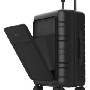 NUMADA – Handgepäck Koffer Trolley ABS PackPro T20 (56x37x22cm) mit TSA-Schloss und 4 Doppelrollen. Hartschalenkoffer mit Mehreren Innenfächern | Licht | Beständig