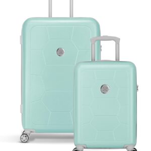 SUITSUIT Kofferset 2 teilig - Handgepäck Koffer - Reisekoffer Groß - Koffer Leicht - Hartschalenkoffer mit Zahlenschloss - Caretta Soft Lime