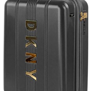 DKNY - Trolley Handgepäck Cabin Trolley Koffer Reisekoffer Hartschalenkoffer mit Mit TSA-Schloss - Kabinengepäckgröße 55x40x23, Schwarz