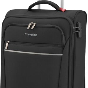 Travelite Bordtrolley Handgepäck Koffer leicht, 2 Rollen, Cabin, Weichgepäck Trolley klein mit Schloss, 52 cm, 39 Liter